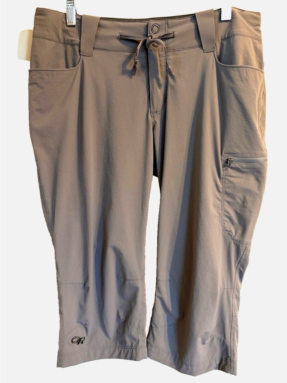 Outdoor Research Women’s Hiking Capri Pants 8 Gray Stretch Nylon Drawstring